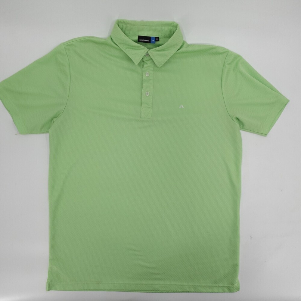J. Lindeberg Polo Shirt Mens Extra Large Lime Green Short Sleeve Pullover
